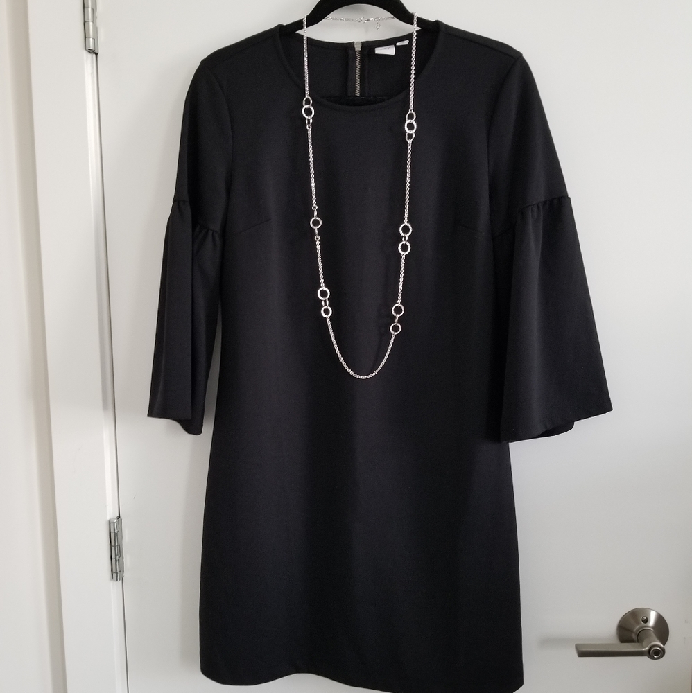 Gap Bell Sleeve A-Line Black Dress, Size M